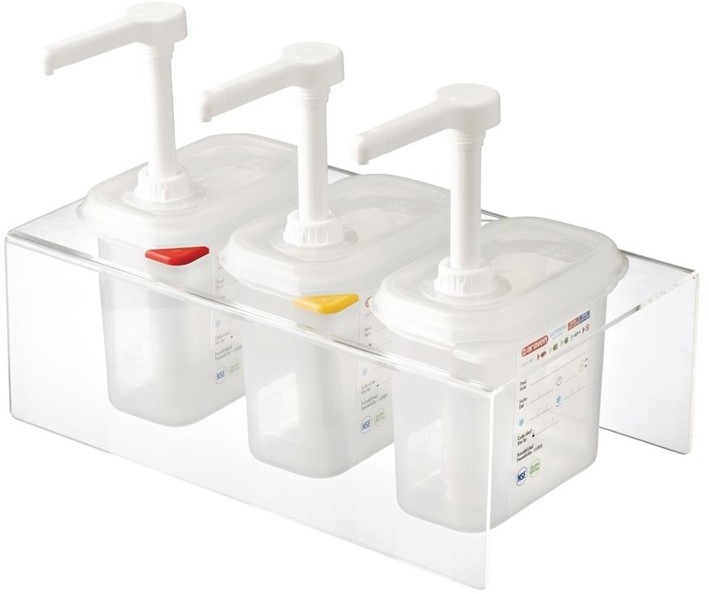  Araven Sauce Dispensers GN 1/9 Transparent 1.5Ltr (Pack of 3) 