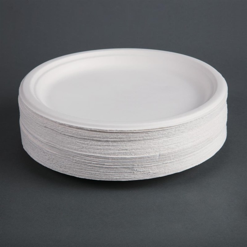  Fiesta Green Compostable Bagasse Plates Round 260mm (Pack of 50) 