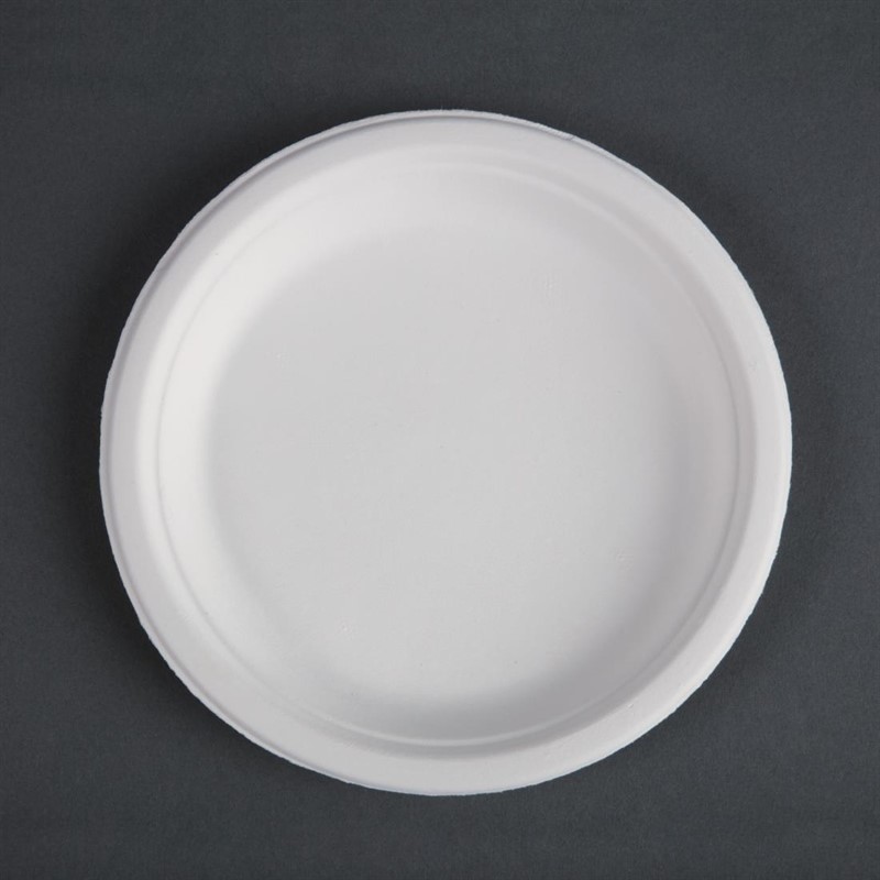  Fiesta Green Compostable Bagasse Plates Round 179mm (Pack of 50) 