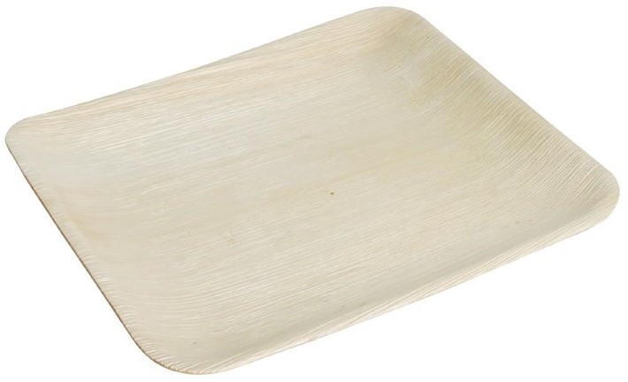  Fiesta Green Biodegradable Palm Leaf Plates Square 250mm (Pack of 100) 