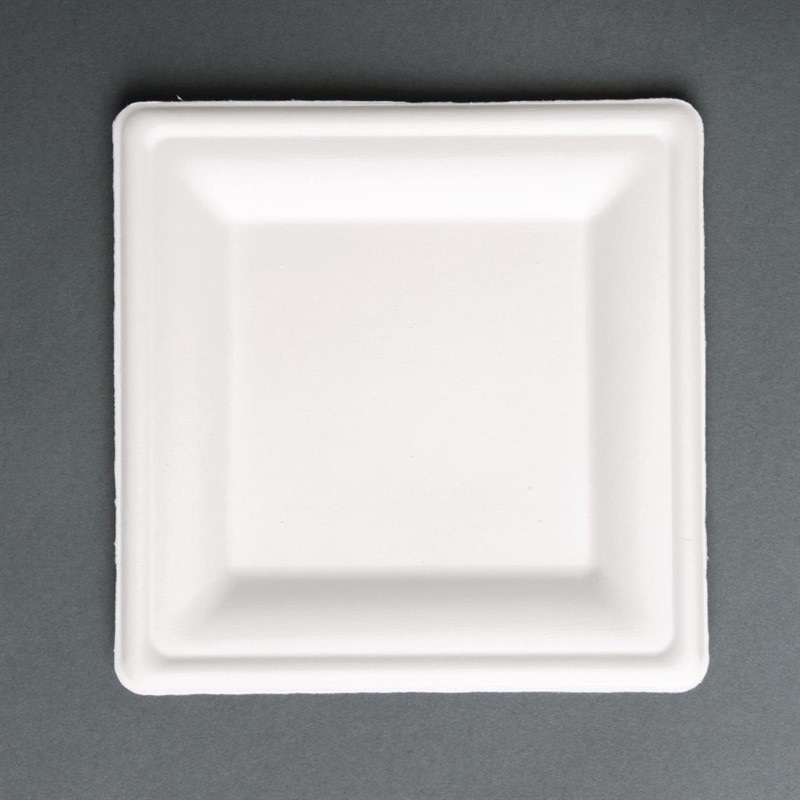  Fiesta Green Compostable Bagasse Square Plates 261mm (Pack of 50) 