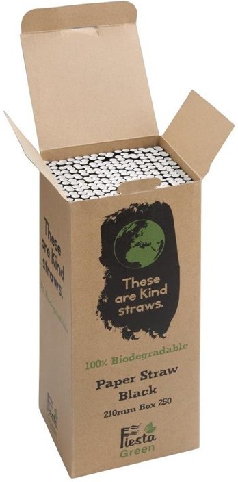  Fiesta Green Compostable Paper Straws Black (Pack of 250) 