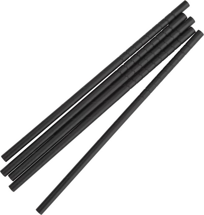  Fiesta Compostable Bendy Paper Straws Black (Pack of 250) 