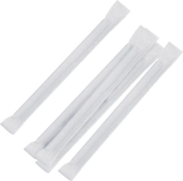  Fiesta Compostable Individually Wrapped Paper Cocktail Stirrer Straws Black (Pack of 250) 