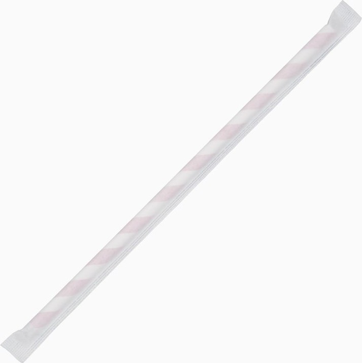  Fiesta Compostable Individually Wrapped Paper Straws Red Stripes (Pack of 250) 