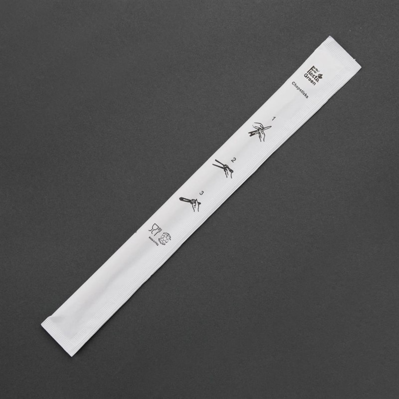  Fiesta Green Biodegradable Bamboo Chopsticks (Pack of 100) 