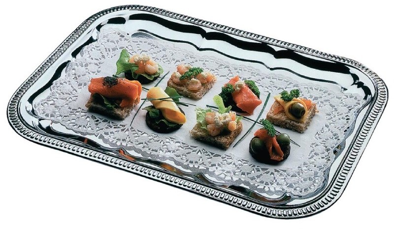  Gastronoble Semi-Disposable Party Tray 410 x 310mm Chrome 