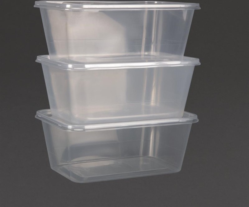  Fiesta Plastic Microwavable Containers With Lid Large 1000ml (Pack of 250) 