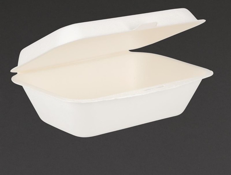  Fiesta Green Compostable Bagasse Hinged Food Containers 182mm 