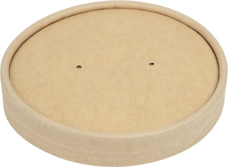  Colpac Recyclable Kraft Microwavable Soup Cup Lids 450ml / 16oz (Pack of 500) 