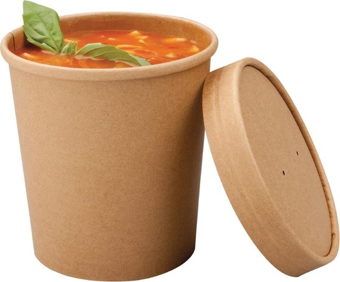  Colpac Recyclable Kraft Microwavable Soup Cups 450ml / 16oz (Pack of 500) 