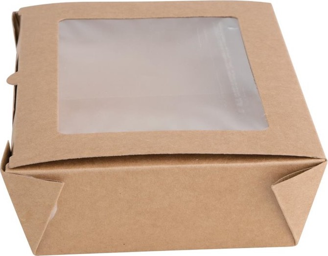  Fiesta Compostable Salad Boxes with PLA Windows 1200ml (Pack of 200) 