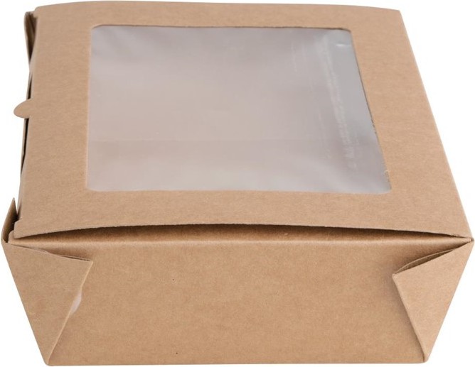  Fiesta Compostable Salad Boxes with PLA Windows 1600ml (Pack of 200) 