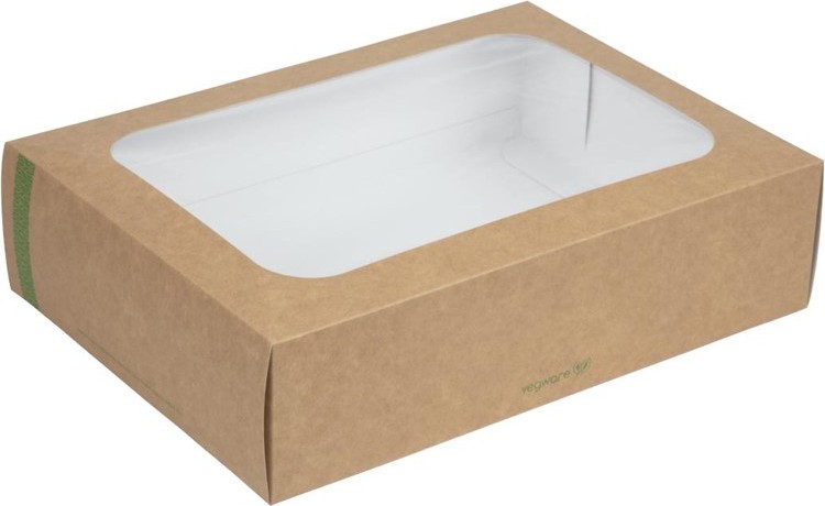  Vegware Compostable Sandwich Platters With Lid Regular (Pack of 50) 