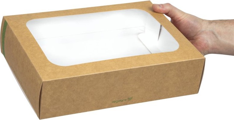  Vegware Compostable Sandwich Platters With Lid Regular (Pack of 50) 