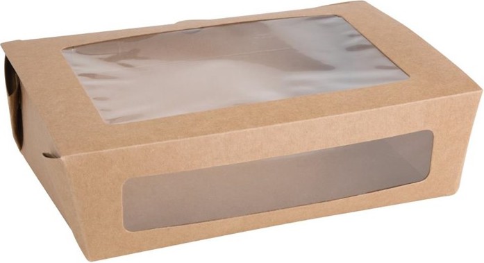  Fiesta Salad Box with PET Window 1600ml (Pack of 100) 