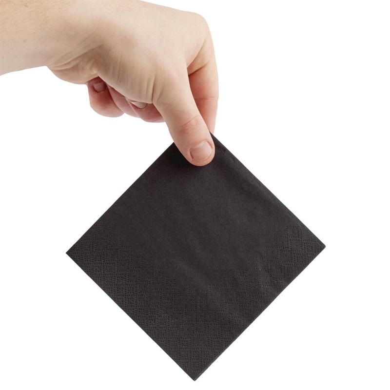  Fiesta Cocktail Napkins Black 240mm (Pack of 4000) 