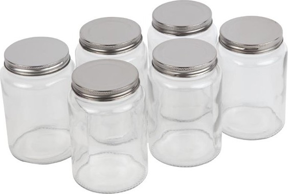  Vogue Glass Screw Top Preserving Jar 550ml (Pack of 6) 