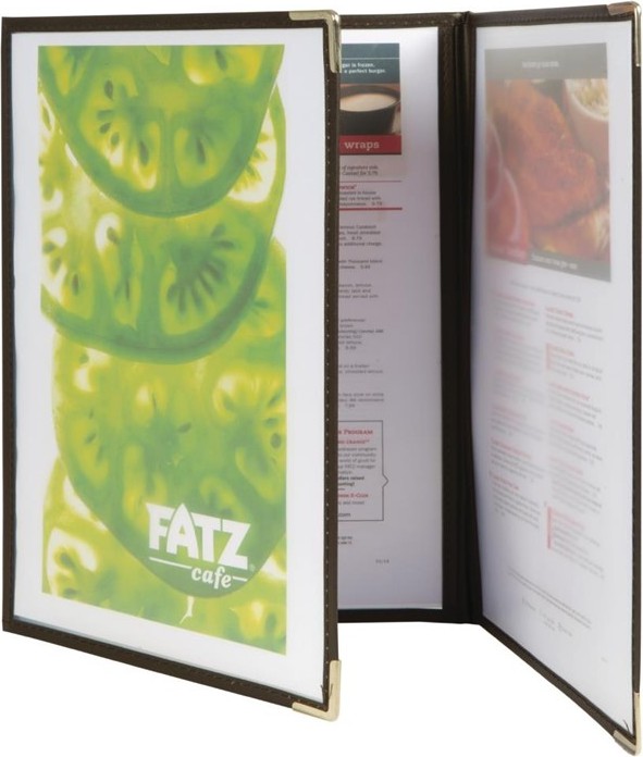  Securit Crystal Double Sided Menu Cover A4 Triple (Pack of 3) 