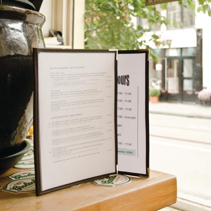  Securit Crystal Double Sided Menu Cover A4 Triple (Pack of 3) 