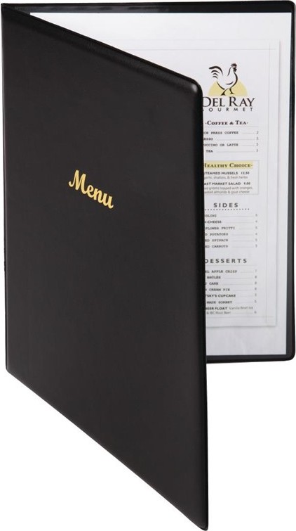  Olympia PVC Menu Cover Black A4 