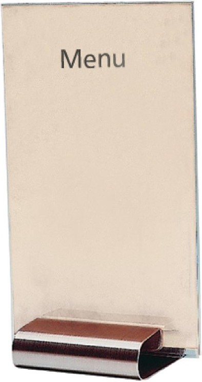  Olympia Curved Stainless Steel Menu Card Holder 
