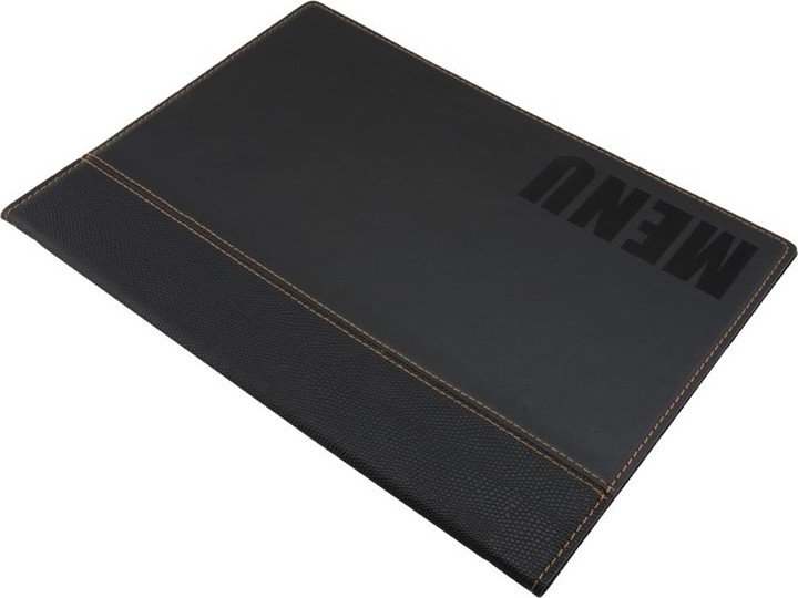  Securit Contemporary Menu Cover Black A4 
