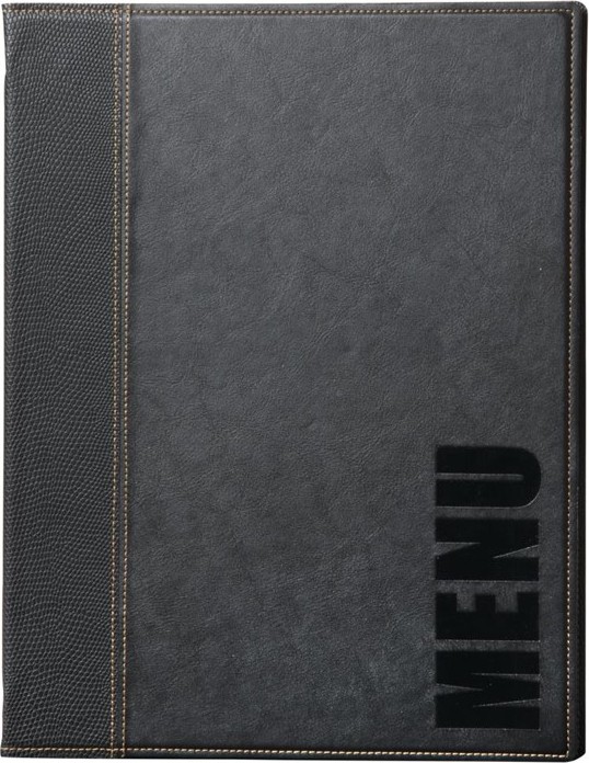  Securit Contemporary Menu Cover Black A5 