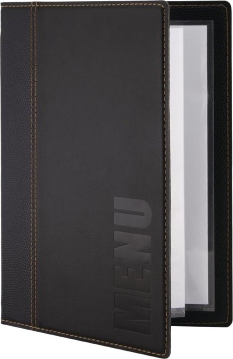 Securit Contemporary Menu Cover Black A5 