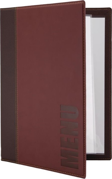  Securit Contemporary Menu Cover Bordeaux A4 