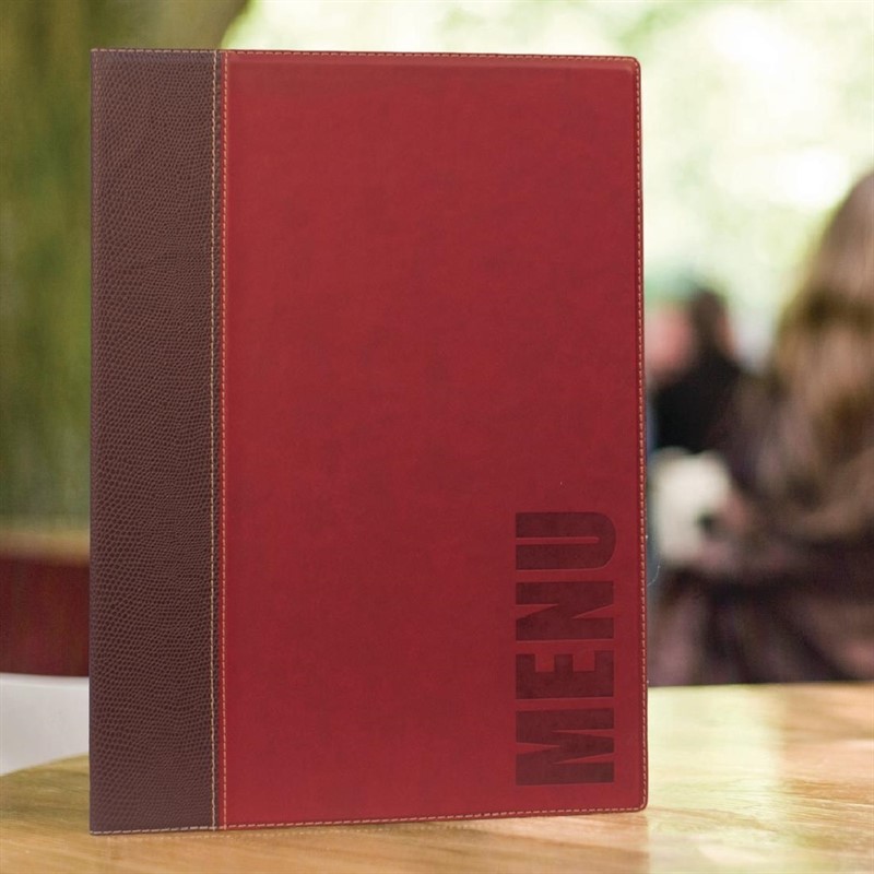  Securit Contemporary Menu Cover Bordeaux A4 
