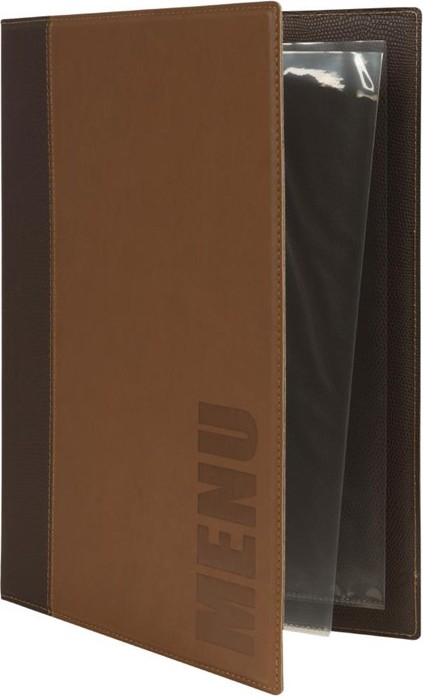  Securit Contemporary Menu Cover Tan A4 