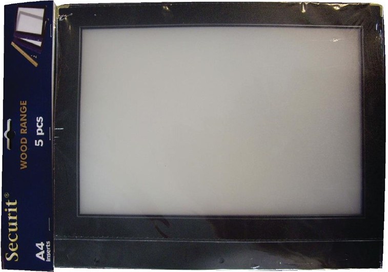  Securit Black Edge Menu Cover Inserts (Pack of 5) 