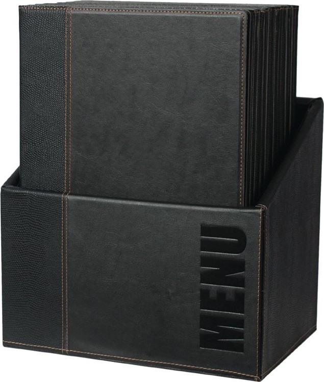  Securit Contemporary Menu Covers and Storage Box A4 Black (Pack of 20) 