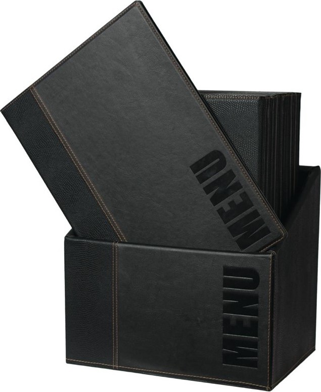  Securit Contemporary Menu Covers and Storage Box A4 Black (Pack of 20) 