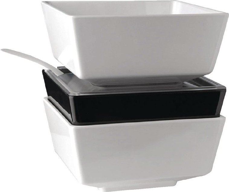  APS Float White Square Bowl 7in 