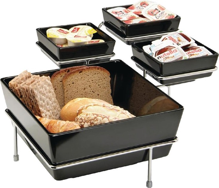  APS Float Black Square Bowl 7in 