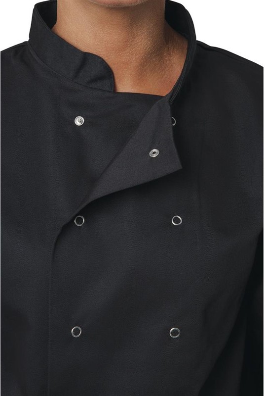  Whites Vegas Unisex Chef Jacket Long Sleeve Black - 