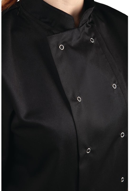  Whites Vegas Unisex Chef Jacket Short Sleeve Black - 