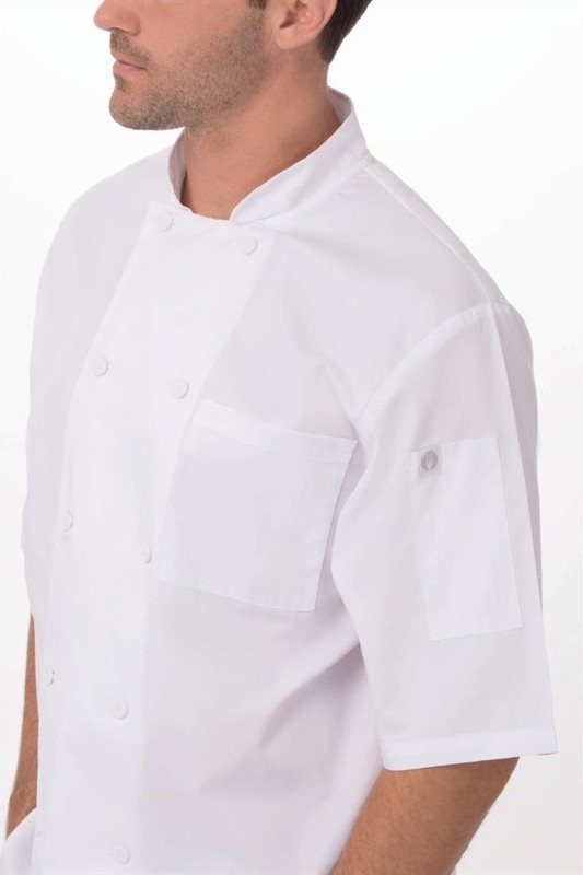  Chef Works Montreal Cool Vent Unisex Short Sleeve Chefs Jacket White 