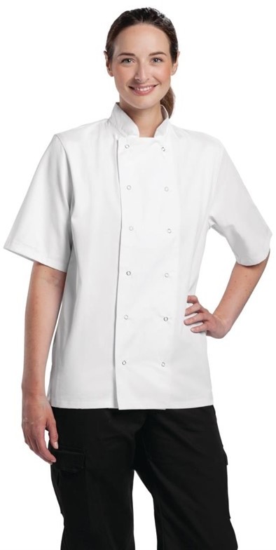  Whites Boston Unisex Short Sleeve Chefs Jacket White 
