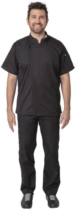  Chef Works Springfield Zipper Mens Chefs Jacket Black 
