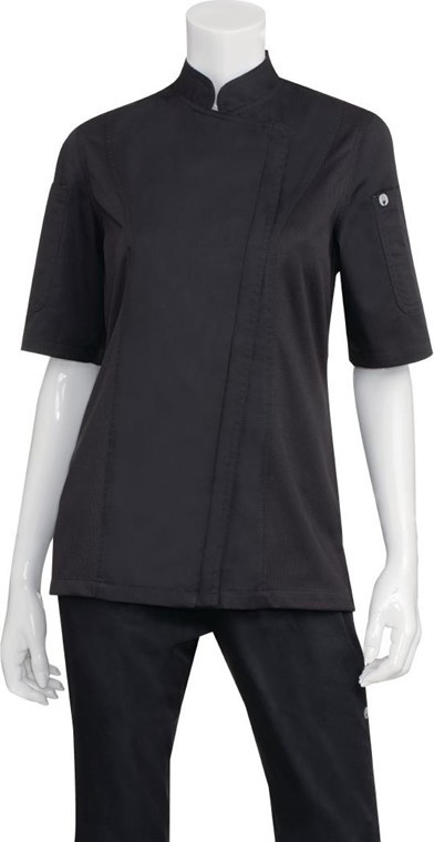  Chef Works Womens Springfield Zip Chefs Jacket Black 