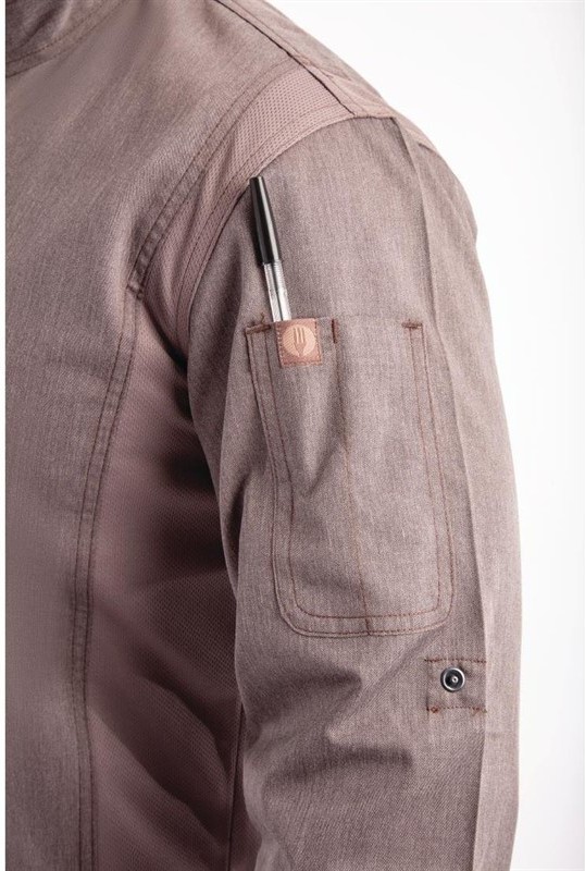  Chef Works Hartford Lightweight L/S Zipper Coat Graphite 