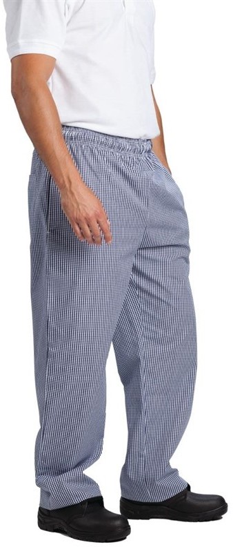  Whites Unisex Vegas Chefs Trousers Small Blue and White Check 