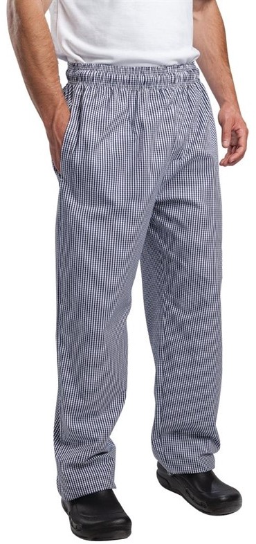  Whites Unisex Vegas Chefs Trousers Small Blue and White Check 