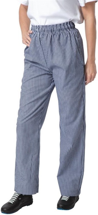  Whites Unisex Vegas Chefs Trousers Small Blue and White Check 