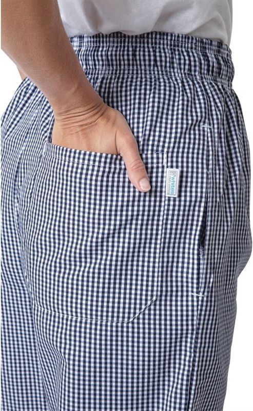 Whites Unisex Vegas Chefs Trousers Small Blue and White Check 