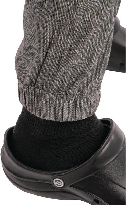  Chef Works Jogger 257 Black and White Fine Stripe 