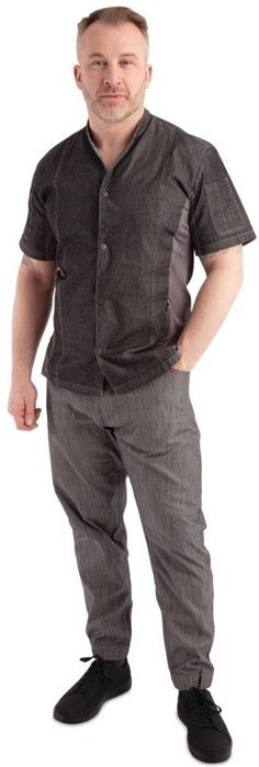  Chef Works Jogger 257 Black and White Fine Stripe 